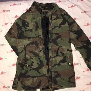 Girls army print jacket